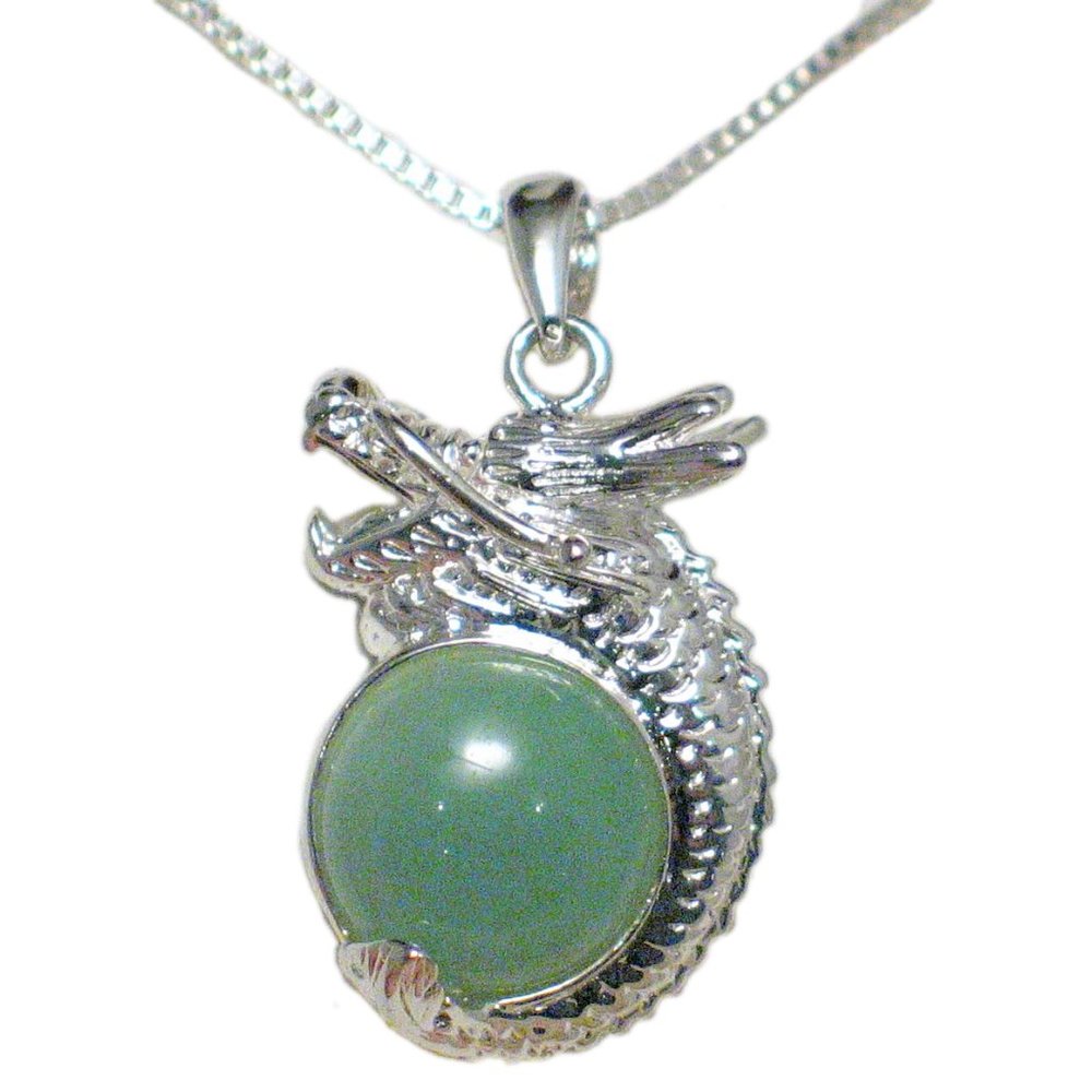 Dragon Box Chain Neclace Jadeite Sterling Silver